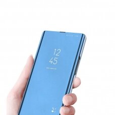 Atverčiamas plastikinis dėklas Clear View Case Cover For Samsung Galaxy M31S Juodas