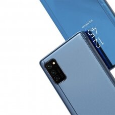 Atverčiamas Dėklas Permatomu-Veidrodiniu Dangteliu 'Clear View'  Samsung Galaxy Note 20 Mėlynas