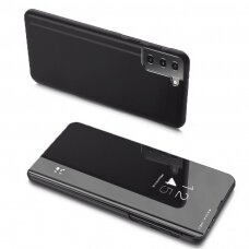Atverčiamas dėklas Clear View Samsung Galaxy S21 5G juodas NDRX65
