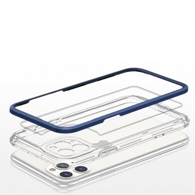 Dėklas Clear 3in1 iPhone 11 Pro Max mėlynas 4