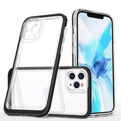 Akcija! Dėklas Clear 3in1 iPhone 11 Pro Max juodas