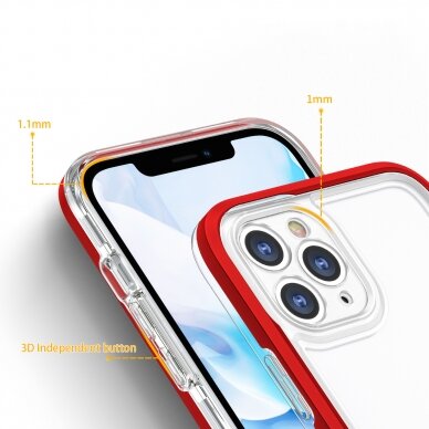 Dėklas Clear 3in1 iPhone 11 Pro Max raudonas 3