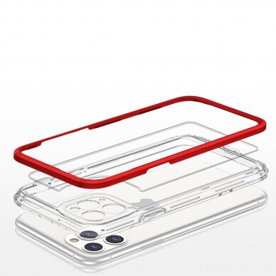 Dėklas Clear 3in1 iPhone 11 Pro Max raudonas 4