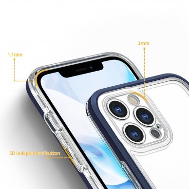 Dėklas Clear 3in1 iPhone 12 Pro Max mėlynas 3