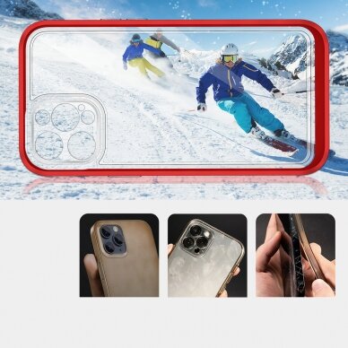 Dėklas Clear 3in1 iPhone 12 Pro Max raudonas 4