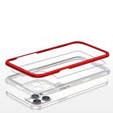Dėklas Clear 3in1 iPhone 12 Pro Max raudonas 8