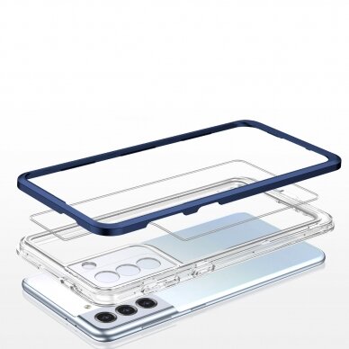 Dėklas Clear 3in1 Samsung Galaxy S21 5G mėlynas 4