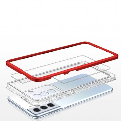 Dėklas Clear 3in1 Samsung Galaxy S22 + (S22 Plus) raudonas 4 Dėklas Clear 3in1 Samsung Galaxy S22 + (S22 Plus) raudonas 4