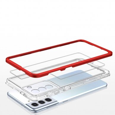 Dėklas Clear 3in1 Samsung Galaxy S23 Raudonas 3