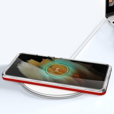 Dėklas Clear 3in1 Samsung Galaxy S23 Ultra Raudonas 6