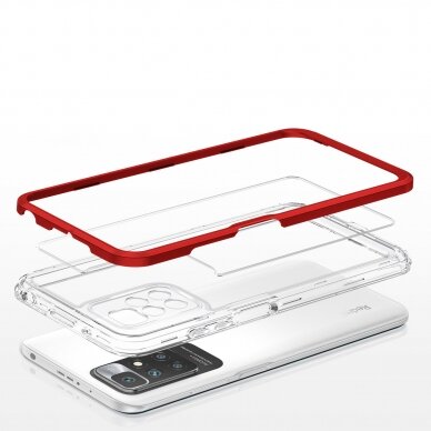 Dėklas Clear 3in1 Xiaomi Redmi 10 raudonas 4