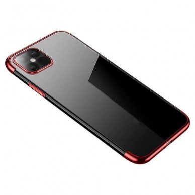 Dėklas Clear Color Case Gel TPU Electroplating Samsung Galaxy A22 4G Raudonas 2