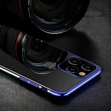 Skaidrus dėklas Color Case Gel TPU Electroplating Samsung Galaxy A52/ A52s Juodas 2