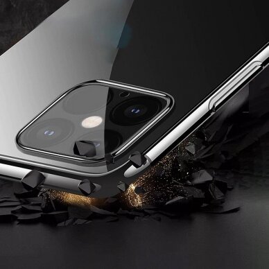 Skaidrus dėklas Color Case Gel TPU Electroplating Samsung Galaxy A52/ A52s Juodas 4