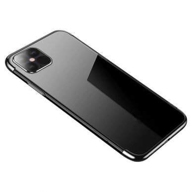 Skaidrus dėklas Color Case Gel TPU Electroplating Samsung Galaxy A52/ A52s Juodas 1