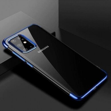 Dėklas TPU Electroplating Samsung Galaxy A72 4G Mėlynais kraštais 1