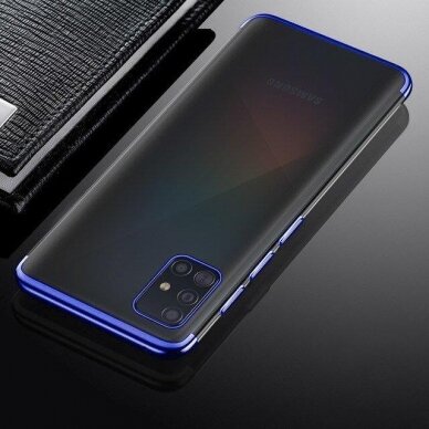 Dėklas TPU Electroplating Samsung Galaxy A72 4G Mėlynais kraštais 2