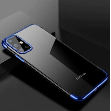 Dėklas TPU Electroplating Samsung Galaxy A72 4G Mėlynais kraštais 3