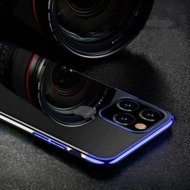 Dėklas TPU Electroplating Samsung Galaxy S22 Ultra Mėlynais kraštais 1