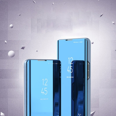 Atverčiamas dėklas Clear View Case cover for Samsung Galaxy A52/ A52s Rožinis 7