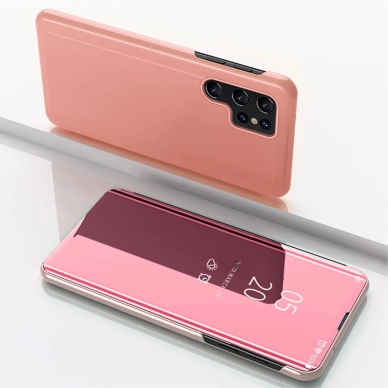 Clear View dėklas su atverčiamu dangteliu Samsung Galaxy A56 - rožinis