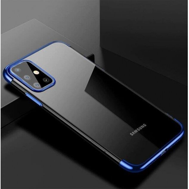 Dėklas TPU Electroplating Samsung Galaxy A72 4G Mėlynais kraštais 3 Dėklas TPU Electroplating Samsung Galaxy A72 4G Mėlynais kraštais 3