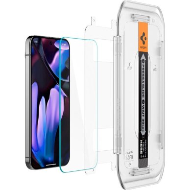 Akcija! Grūdintas stiklas Google Pixel 9 Pro XL (set 2) - Spigen Glas.tR EZ FIT - Skaidrus  4