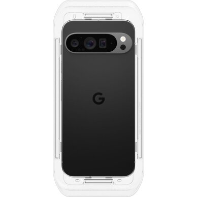 Akcija! Grūdintas stiklas Google Pixel 9 Pro XL (set 2) - Spigen Glas.tR EZ FIT - Skaidrus  6