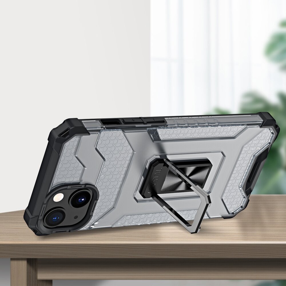 Dėklas Crystal Ring Case Kickstand Tough Rugged iPhone 12 mini Juodas 2 Dėklas Crystal Ring Case Kickstand Tough Rugged iPhone 12 mini Juodas 2