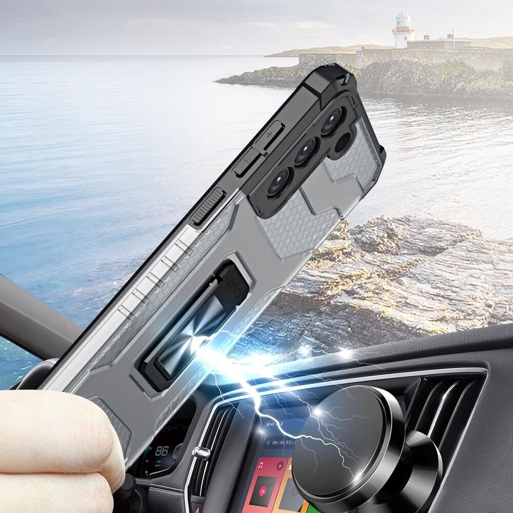 Dėklas Crystal Ring CaseSamsung Galaxy S22 + (S22 Plus) mėlynas 2