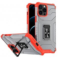Dėklas Crystal Ring Case Kickstand Tough Rugged iPhone 11 Pro Max Raudonas