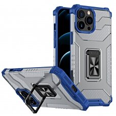 Dėklas Crystal Ring Case Kickstand Tough Rugged Cover iPhone 12 Pro Max Mėlynas