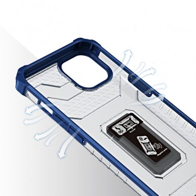 Dėklas Crystal Ring Case Kickstand Tough Rugged iPhone 12 mini Mėlynas 3