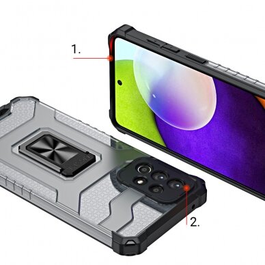 Dėklas Crystal Ring Case Kickstand Tough Rugged Samsung Galaxy A72 4G Mėlynas 6 Dėklas Crystal Ring Case Kickstand Tough Rugged Samsung Galaxy A72 4G Mėlynas 6
