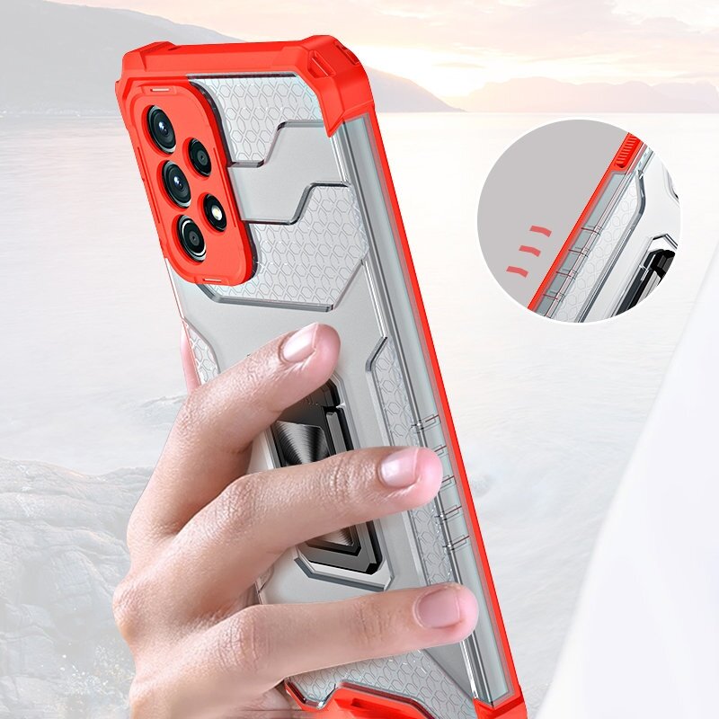 Dėklas Crystal Ring Case Kickstand Tough Rugged Samsung Galaxy A72 4G Mėlynas 8