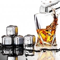 [Užsakomoji prekė] Metaliniai ledo kūbeliai Whiskey (set 4) - Techsuit - Sidabrinis