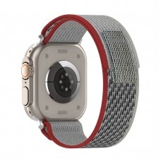 [Užsakomoji prekė] Apyrankė skirta Apple Watch 1 / 2 / 3 / 4 / 5 / 6 / 7 / 8 / SE / SE 2 / 9 (38 mm / 40 mm / 41 mm) - Techsuit Watchband (W039) - Raudonas-Pilkas LZX341