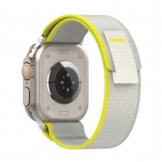 [Užsakomoji prekė] Apyrankė skirta Apple Watch 1 / 2 / 3 / 4 / 5 / 6 / 7 / 8 / SE / SE 2 / 9 (38 mm / 40 mm / 41 mm) - Techsuit Watchband (W039) - Geltonas-Pilkas LZX341