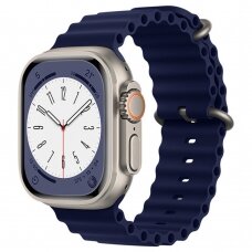 [Užsakomoji prekė] Apyrankė skirta Apple Watch 1 / 2 / 3 / 4 / 5 / 6 / 7 / 8 / 9 / SE / Ultra (42 / 44 / 45 / 49 mm) - Techsuit Watchband (W038) - Tamsiai Mėlynas