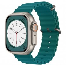 [Užsakomoji prekė] Apyrankė skirta Apple Watch 1 / 2 / 3 / 4 / 5 / 6 / 7 / 8 / 9 / SE / Ultra (42 / 44 / 45 / 49 mm) - Techsuit Watchband (W038) - Office Žalias