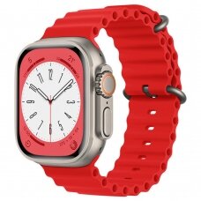 [Užsakomoji prekė] Apyrankė skirta Apple Watch 1 / 2 / 3 / 4 / 5 / 6 / 7 / 8 / 9 / SE / Ultra (42 / 44 / 45 / 49 mm) - Techsuit Watchband (W038) - Raudonas