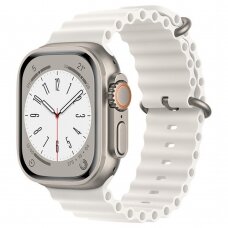 [Užsakomoji prekė] Apyrankė skirta Apple Watch 1 / 2 / 3 / 4 / 5 / 6 / 7 / SE / 8 / 9 (38 / 40 / 41mm) - Techsuit Watchband (W038) - Baltas