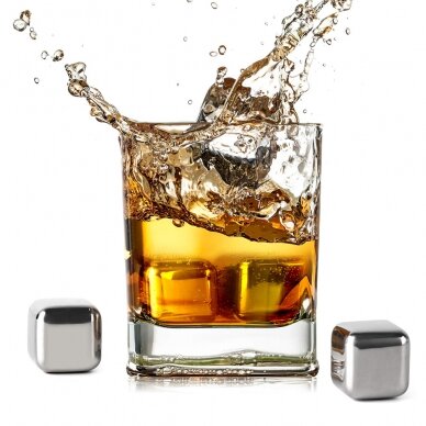[Užsakomoji prekė] Metaliniai ledo kūbeliai Whiskey (set 4) - Techsuit - Sidabrinis 4