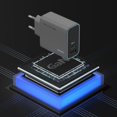 Sieninis įkroviklis Cuktech CUKAD653EUGR 65 W GaN 2 × USB-C + 1 × USB-A – pilkas 6 Sieninis įkroviklis Cuktech CUKAD653EUGR 65 W GaN 2 × USB-C + 1 × USB-A – pilkas 6