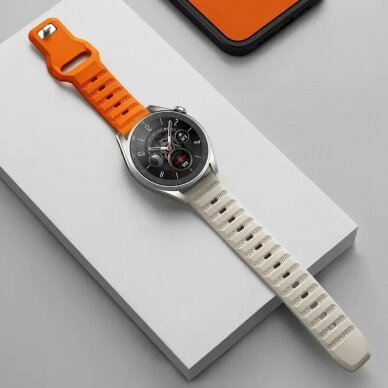 [Užsakomoji prekė] Apyrankė Huawei Watch GT 2 (46mm)/GT 2 Pro/GT 3 Pro (46mm)/Ultimate, Xiaomi Watch S1 - Techsuit Watchband (W050) - Oranžinė 3