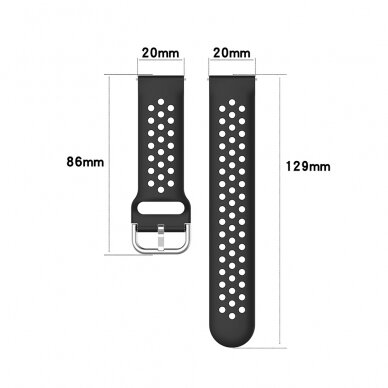 [Užsakomoji prekė] Apyrankė skirta Samsung Galaxy Watch 4/5/6, Galaxy Watch Active (40 / 44 mm), Huawei Watch GT / GT 2 / GT 3 (42 mm) - Techsuit Watchband 20mm (W004) - Juodas/5 4