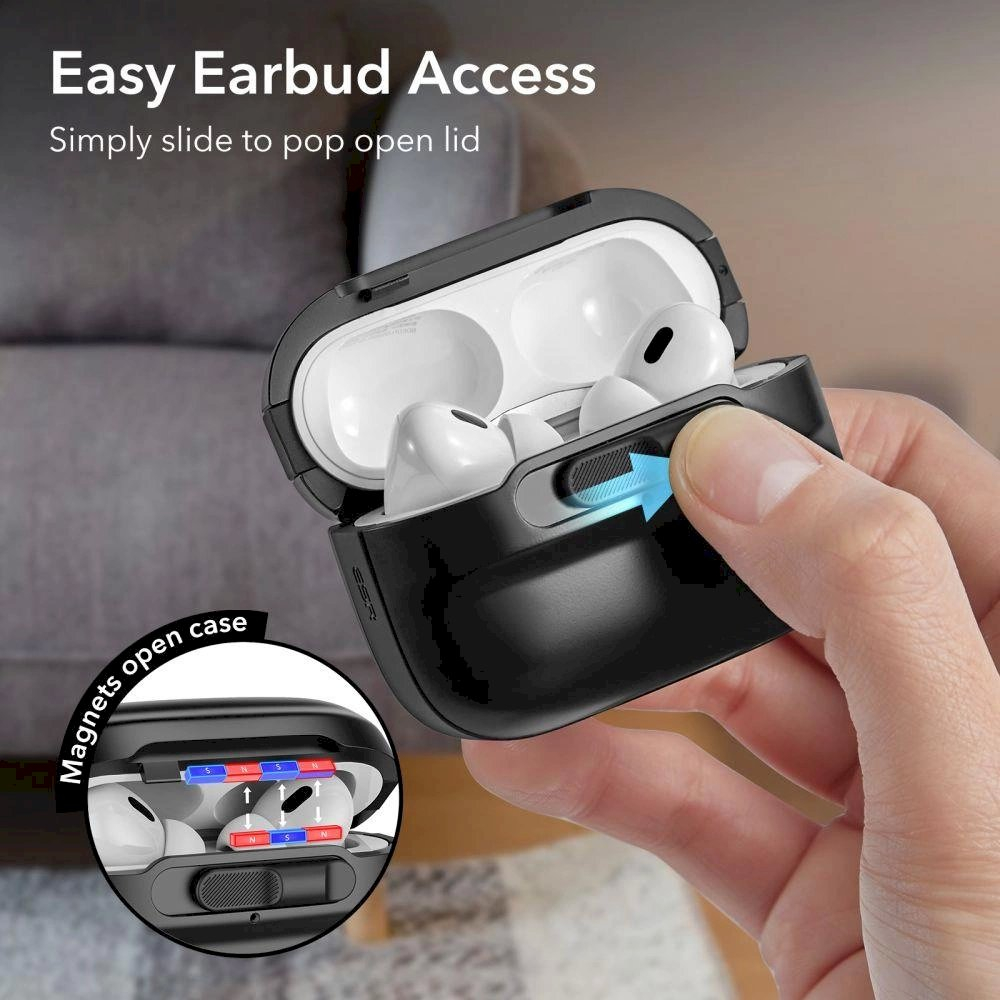 Dėklas ESR Pulse Halolock Case su MagSafe skirta Apple AirPods Pro 1/2 - Juodas 3 Dėklas ESR Pulse Halolock Case su MagSafe skirta Apple AirPods Pro 1/2 - Juodas 3