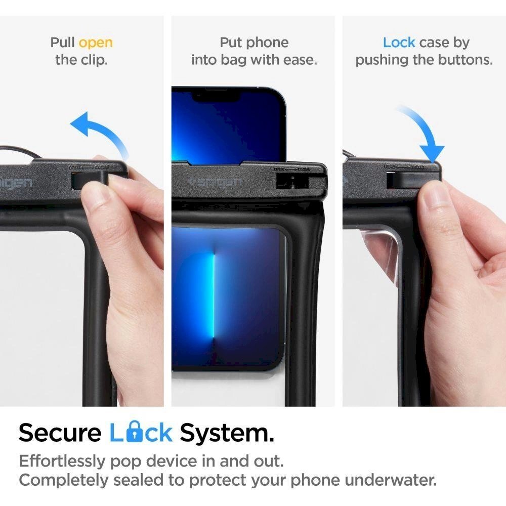 Dėklas Spigen A610 UNIVERSAL WATERPROOF FLOAT CASE Juodas 10 Dėklas Spigen A610 UNIVERSAL WATERPROOF FLOAT CASE Juodas 10