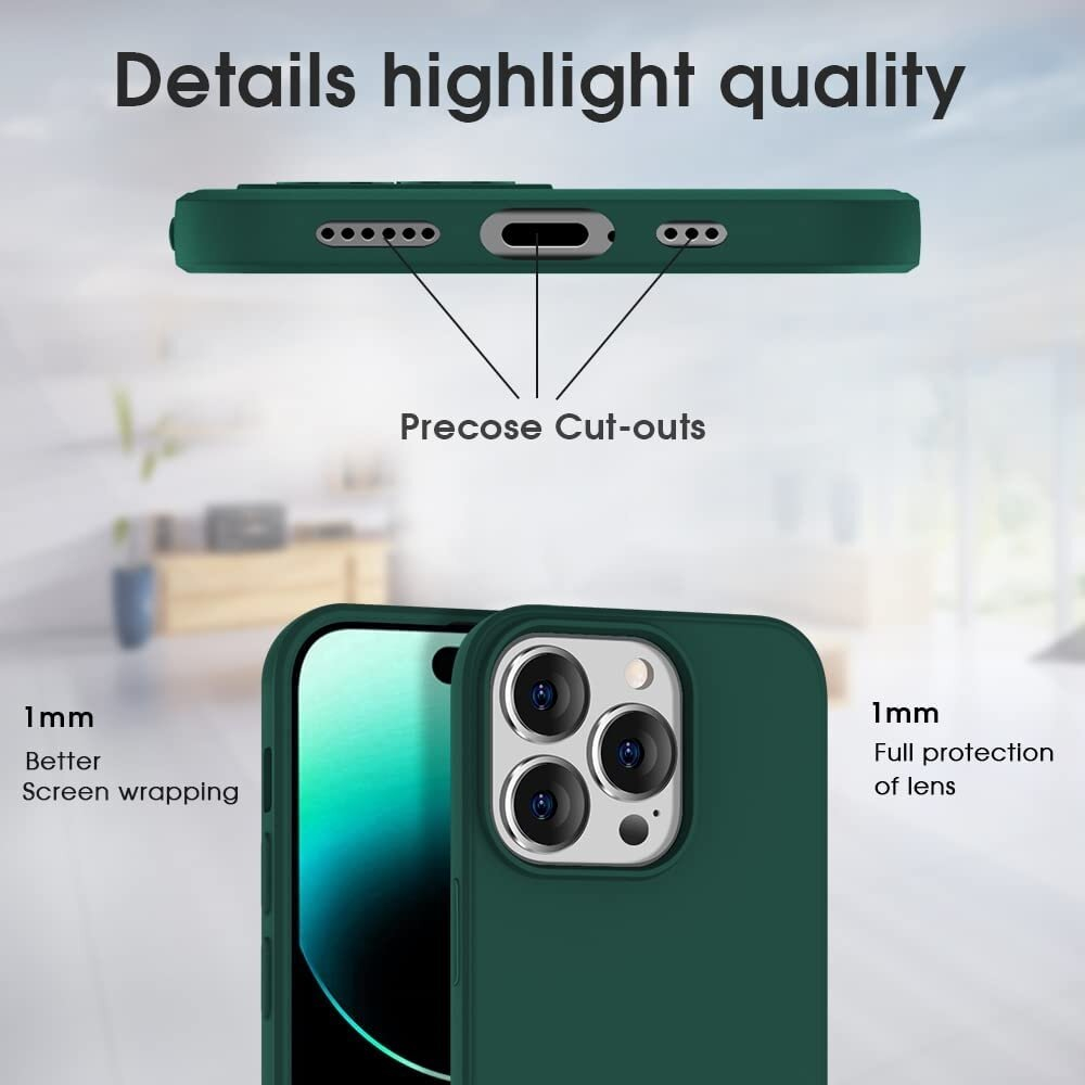 Dėklas Soft silicone by X-level Apple iPhone 14 Pro tamsiai žalias 4