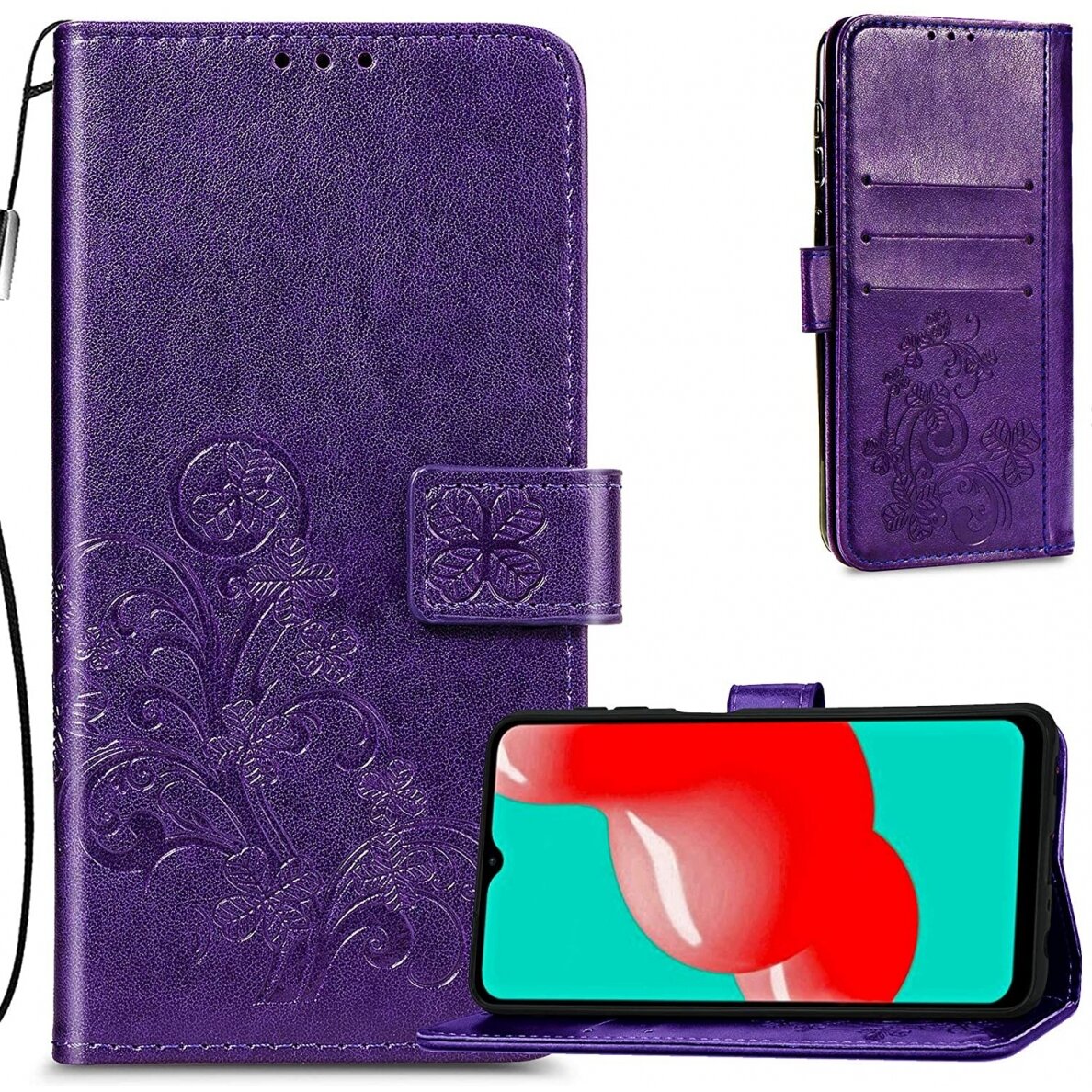 Dėklas Flower Book Samsung A057 A05s violetinis Dėklas Flower Book Samsung A057 A05s violetinis
